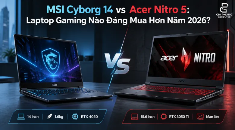 MSI Cyborg 14 vs Acer Nitro 5 Laptop Gaming Nào Đáng Mua Hơn Năm 2026