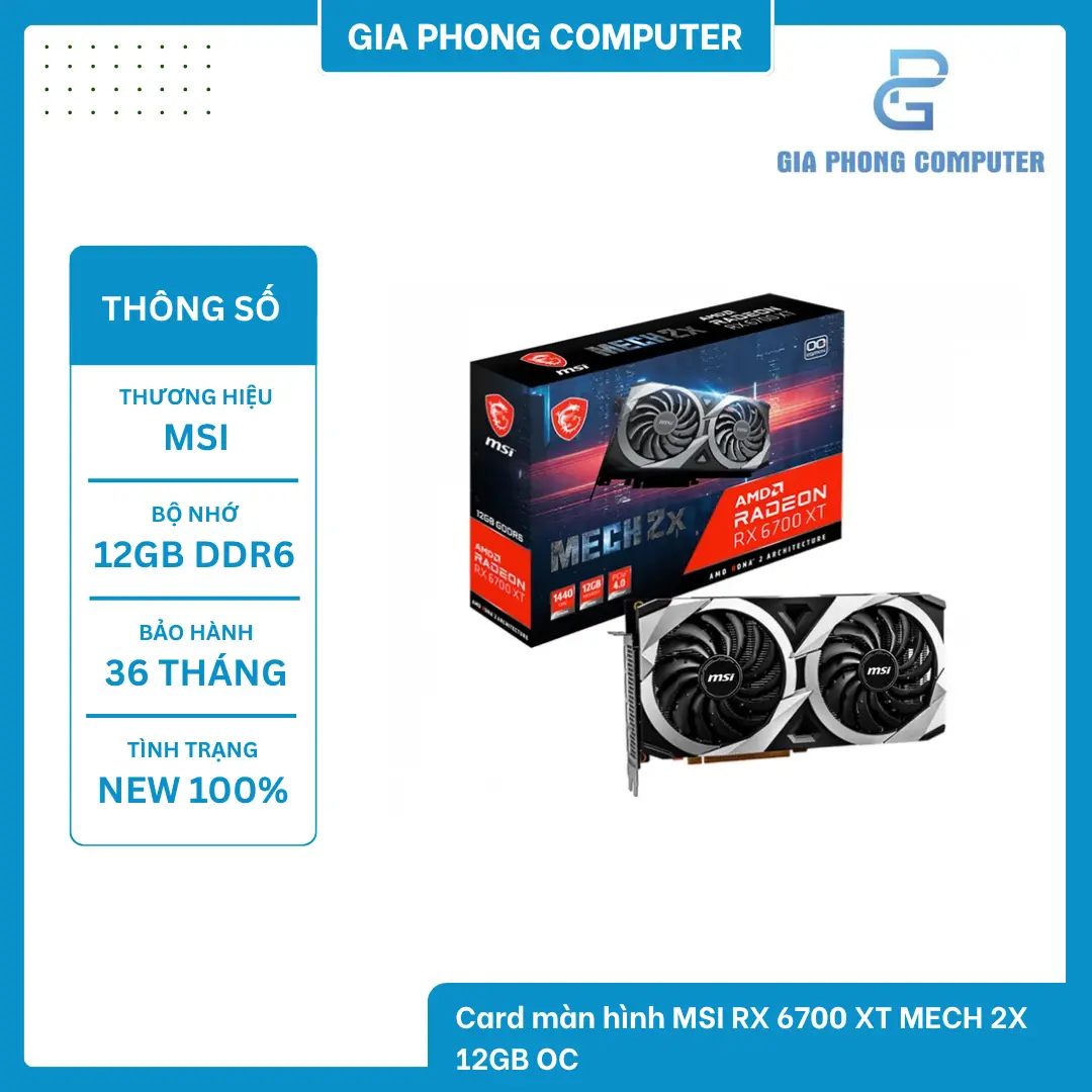 Card màn hình MSI RX 6700 XT MECH 2X 12GB OC