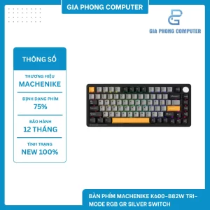 Machenike-K600-B82W-Tri-mode RGB GR-Silver Switch