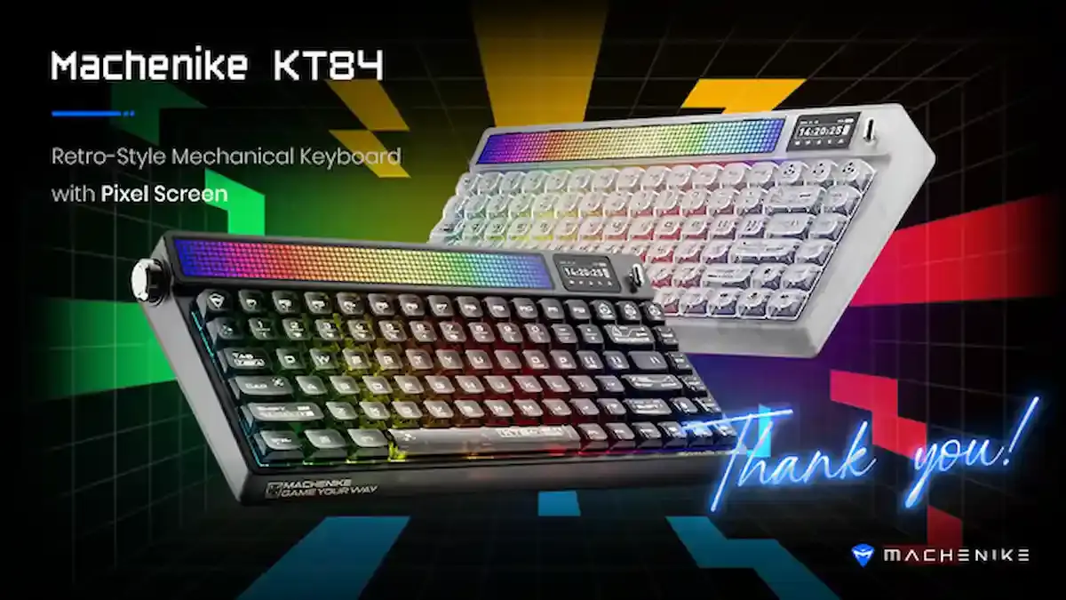 Bàn phím Machenike KT84-B84W Smart Screen Tri-mode