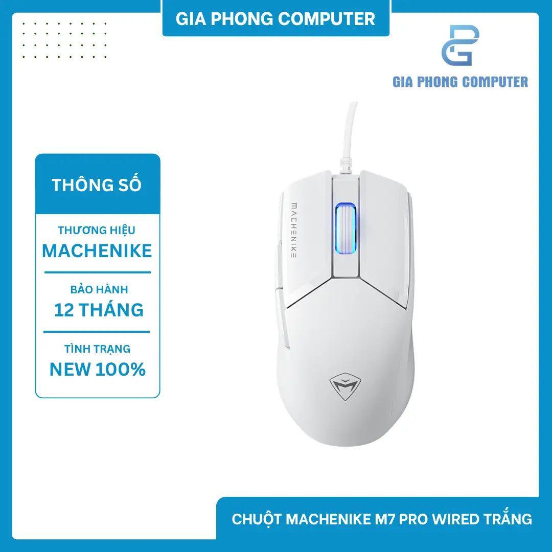 Chuột Machenike M7 Pro Wired Trắng