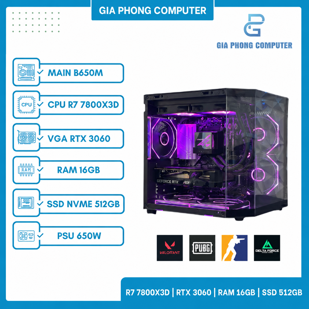 PC GAMING AMD R7 7800X3D + RTX 3060