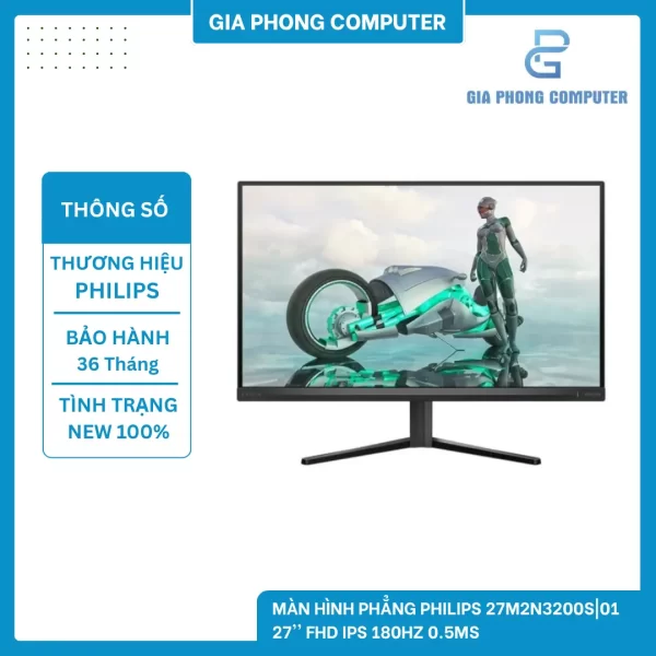 Màn hình phẳng PHILIPS 27M2N3200S|01 27'' FHD IPS 180Hz 0.5Ms