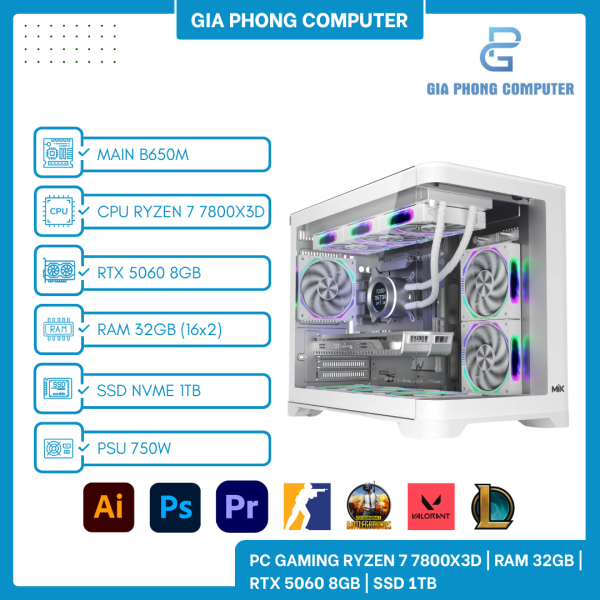 PC Gaming RYZEN 7 7800X3D / RTX 5060 8GB