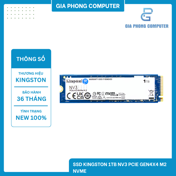 SSD KINGSTON 1TB NV3 PCIE GEN4X4 M2 NVME