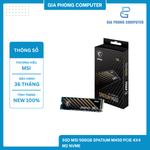 SSD MSI 500GB SPATIUM M450 PCIe 4x4 M2 NVME