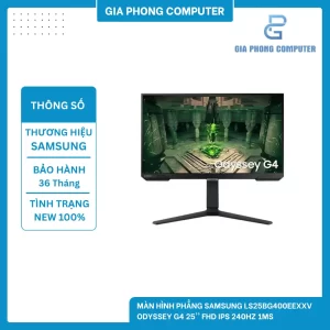 Màn hình phẳng Samsung LS25BG400EEXXV Odyssey G4 25'' FHD IPS 240Hz 1Ms