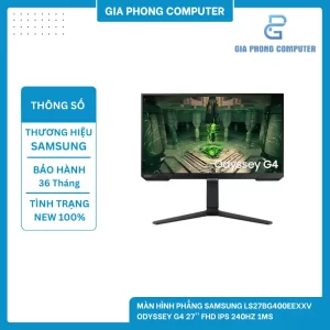 Màn hình phẳng Samsung LS27BG400EEXXV Odyssey G4 27'' FHD IPS 240Hz 1Ms