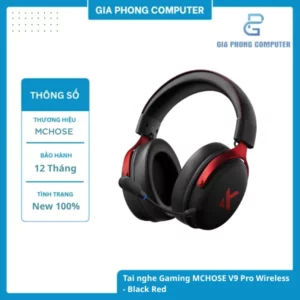 Tai nghe Gaming MCHOSE V9 Pro Wireless - Black Red