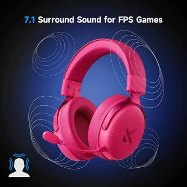 Tai nghe Gaming MCHOSE V9 Pro Wireless - Rose Red - 3 Modes