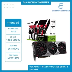 VGA ASUS T1 RTX 5070 OC 12GB GDDR7 3 Fan NEW
