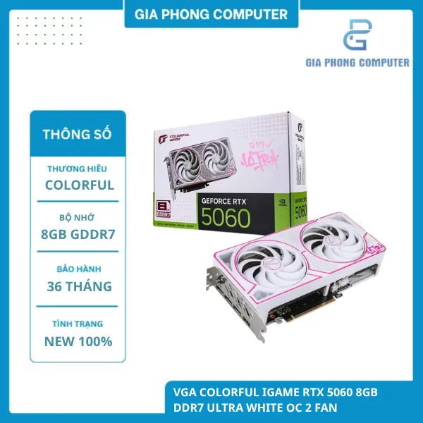 VGA COLORFUL IGAME RTX 5060 8GB DDR7 ULTRA WHITE OC 2 FAN
