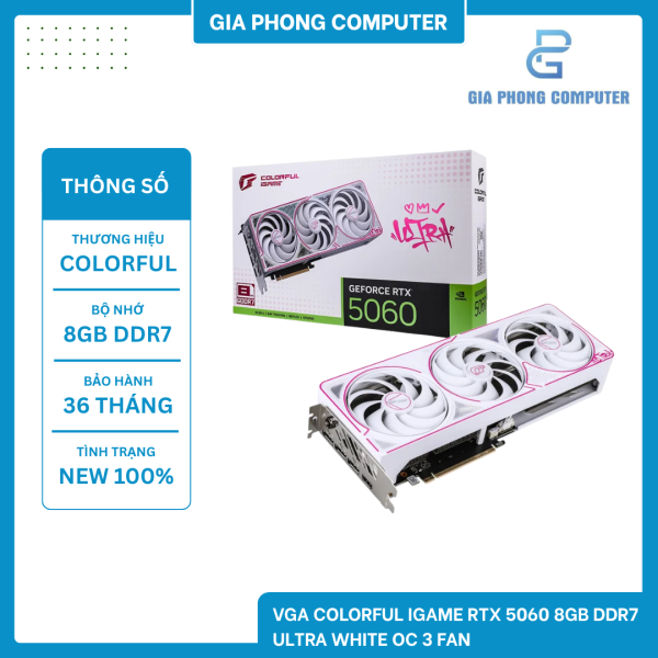 VGA COLORFUL IGAME RTX 5060 8GB DDR7 ULTRA WHITE OC 3 FAN