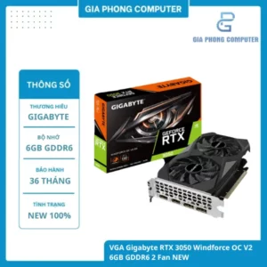 VGA Gigabyte RTX 3050 Windforce OC V2 6GB GDDR6 2 Fan NEW