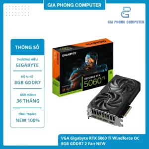 VGA Gigabyte RTX 5060 Ti Windforce OC 8GB GDDR7 2 Fan NEW (1)
