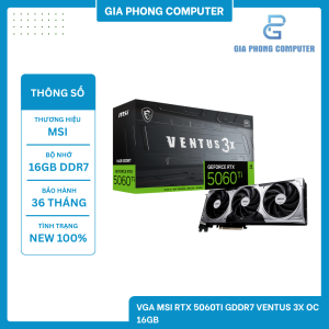 VGA MSI RTX 5060TI GDDR7 VENTUS 3X OC 16GB