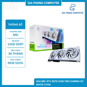 VGA MSI  RTX 5070 12GB TRIO GAMING OC WHITE 3 FAN