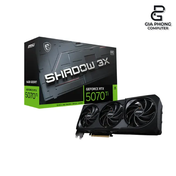 VGA MSI RTX 5070 Ti Shadow 3X OC 16GB GDDR7 3 Fan NEW (1)