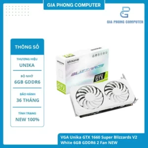 VGA Unika GTX 1660 Super Blizzards V2 White 6GB GDDR6 2 Fan NEW (1)
