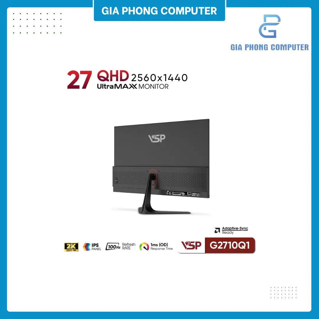 Màn Hình Văn Phòng VSP G2710Q1 | 27 inch, 2K, IPS, 100Hz, 1ms, Đen