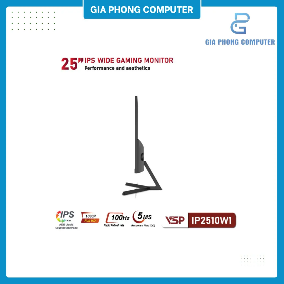 Màn hình phẳng Đen VSP IP2510W1 25'' FHD IPS 100Hz 5ms