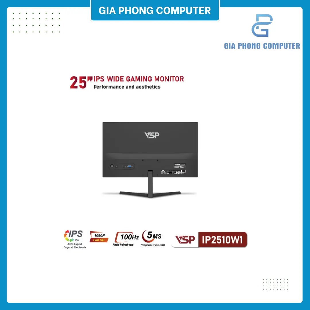 Màn hình phẳng Đen VSP IP2510W1 25'' FHD IPS 100Hz 5ms