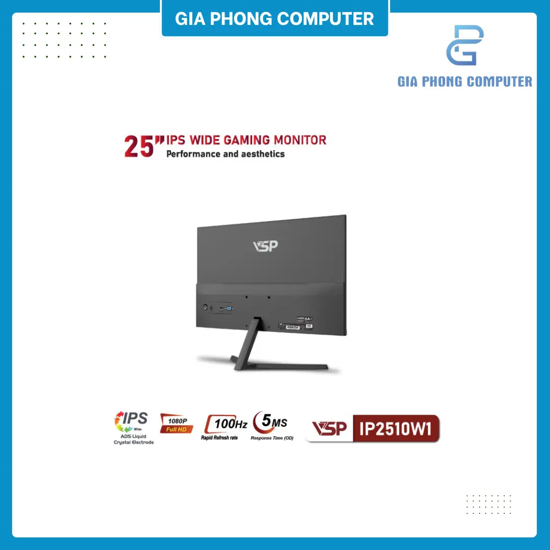 Màn hình phẳng Đen VSP IP2510W1 25'' FHD IPS 100Hz 5ms