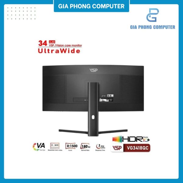 Màn hình cong VSP VG3418QC 34' UWDHD VA 180Hz 1Ms
