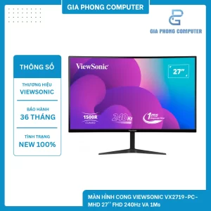 Màn Hình Cong VIEWSONIC VX2719-PC-MHD 27'' FHD 240Hz VA 1Ms CHUYÊN GAME