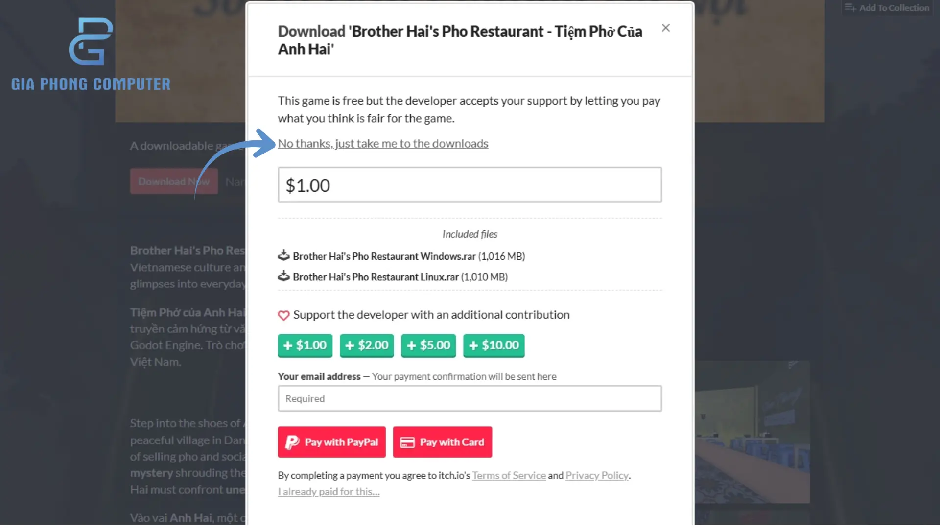 cách tải game Phở Anh Hai