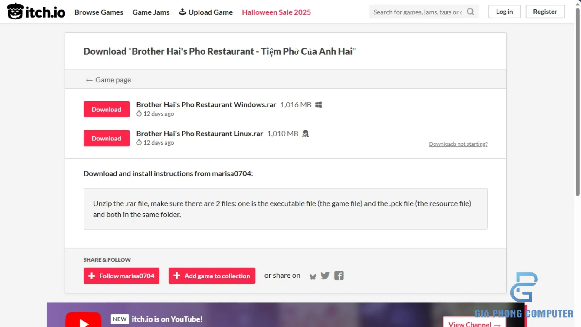 cách tải game Phở Anh Hai