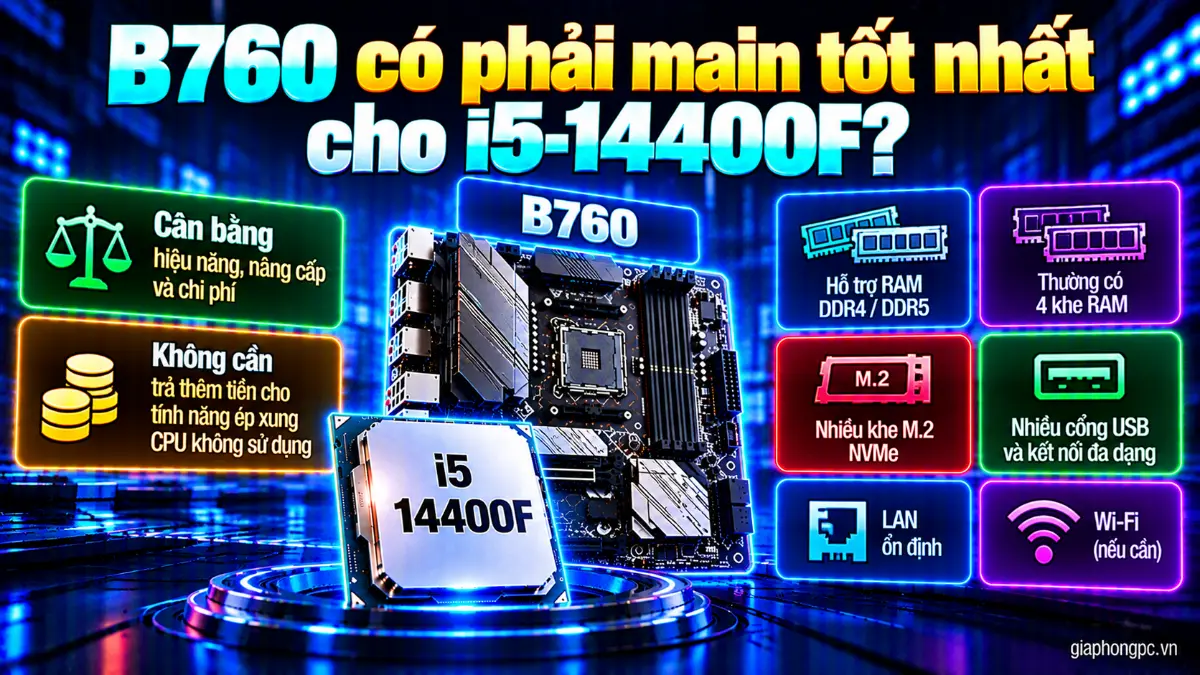 B760 có phải main tốt nhất cho i5 14400F