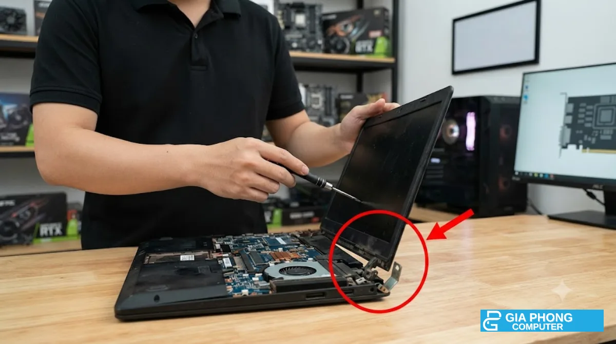 Bản lề bị rơ, màn hình lỏng khi đóng mở – sửa bản lề laptop