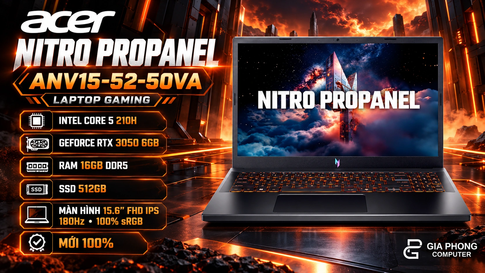 banner Acer Nitro ProPanel ANV15-52-50VA