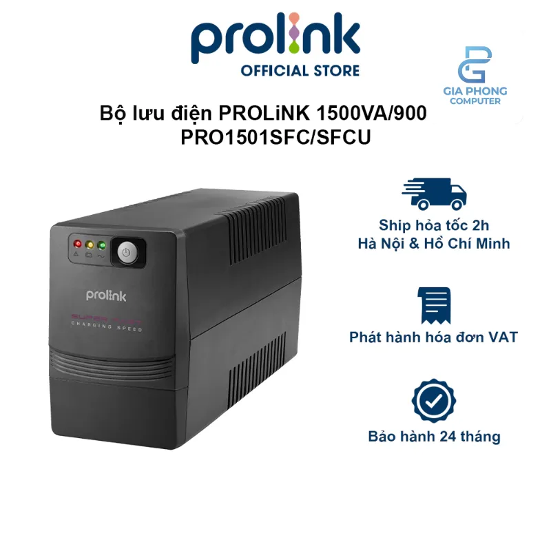 Bộ lưu điện UPS PROLiNK PRO1501SFCU (1500VA) – 900W