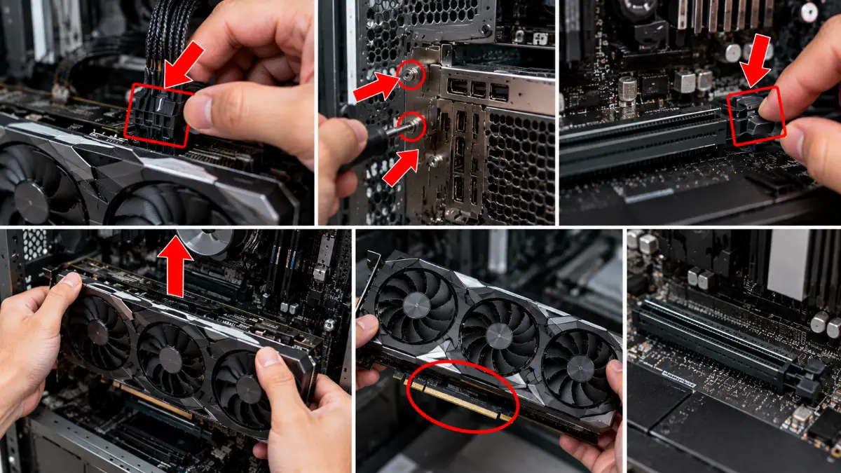 Bước 2: Tháo VGA khỏi thùng máy – thay keo tản nhiệt VGA