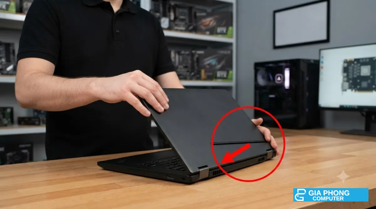Bước 8: Lắp lại vỏ và kiểm tra khả năng đóng mở – sửa bản lề laptop