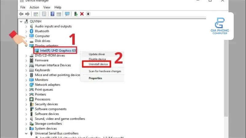 Cách reset card màn hình bằng Device Manager