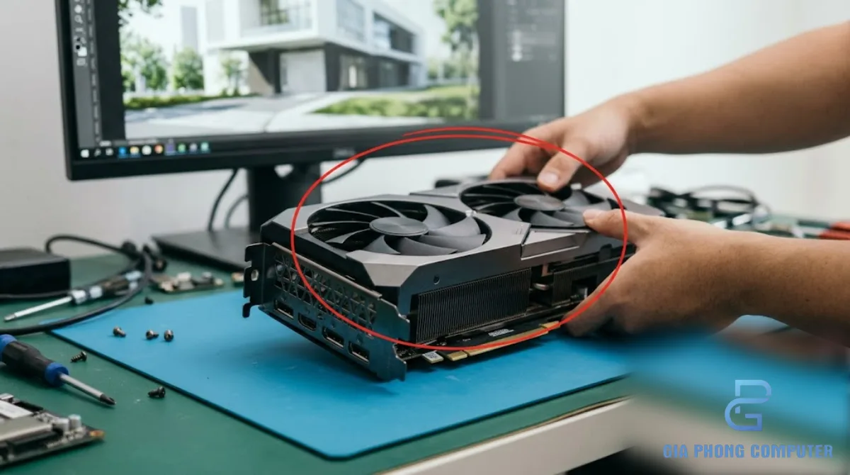 Card đồ họa rời có VRAM lớn dành cho máy tính dựng phối cảnh kiến trúc Lumion