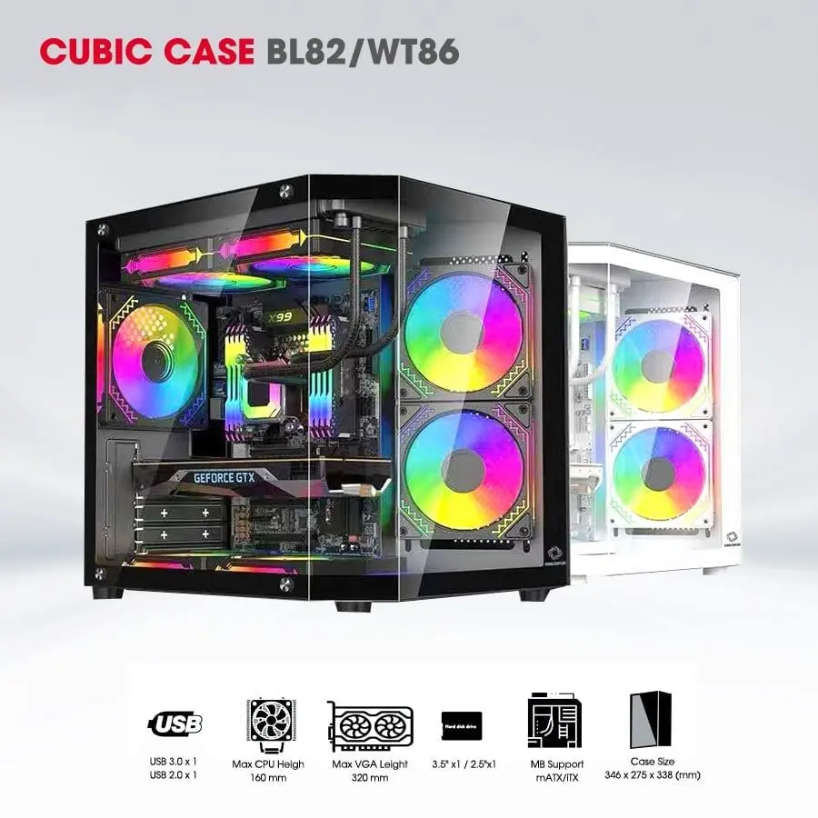 Case CoolerPlus CUBIC BL82/WT86