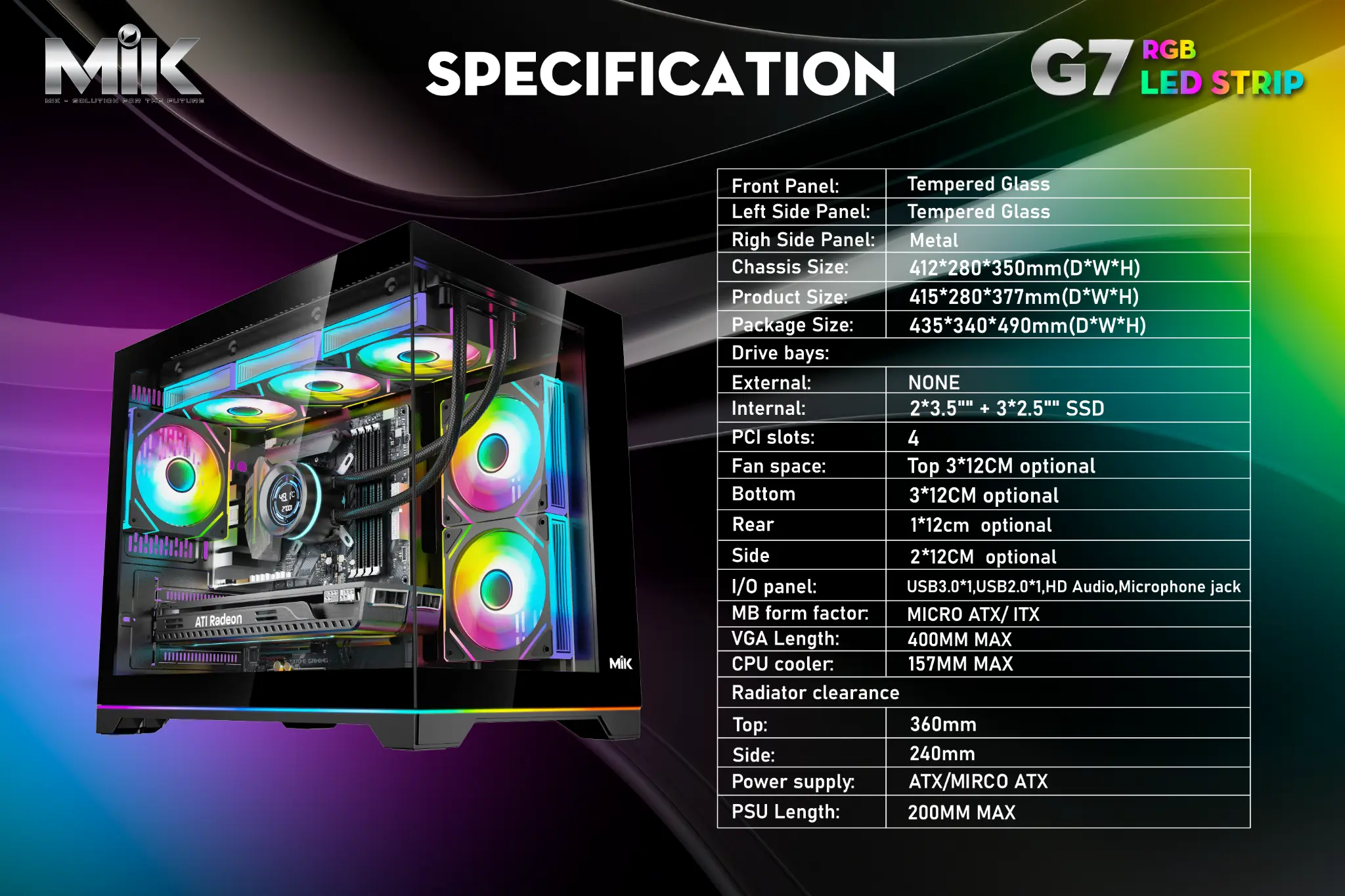 Case MIK G7 Led Strip