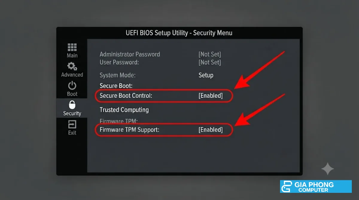Bật Secure Boot và TPM trong BIOS cho Battlefield 6