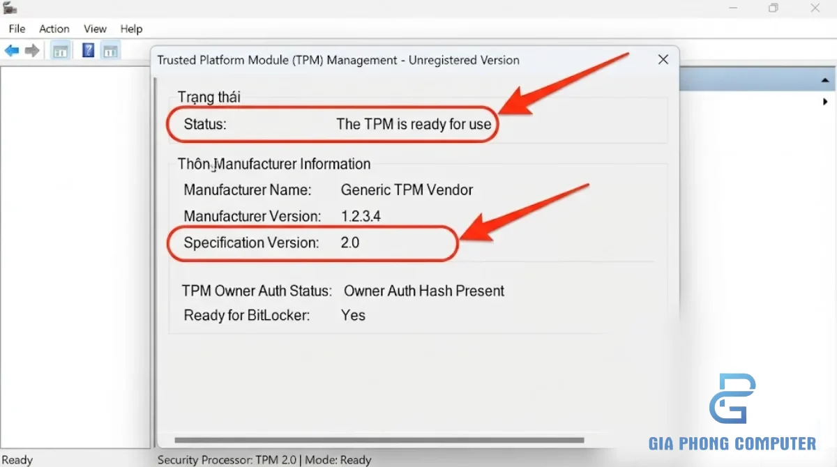 Kiểm tra TPM 2.0 cho LMHT