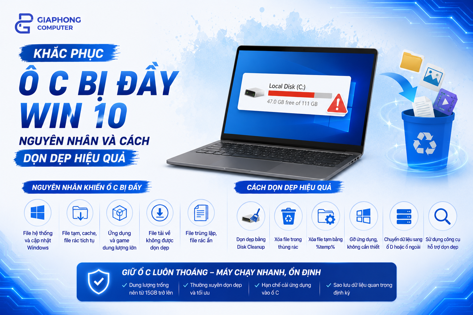 Khắc Phục Ổ C Bị Đầy Win 10 — Nguyên Nhân Và Cách Dọn Dẹp Hiệu Quả