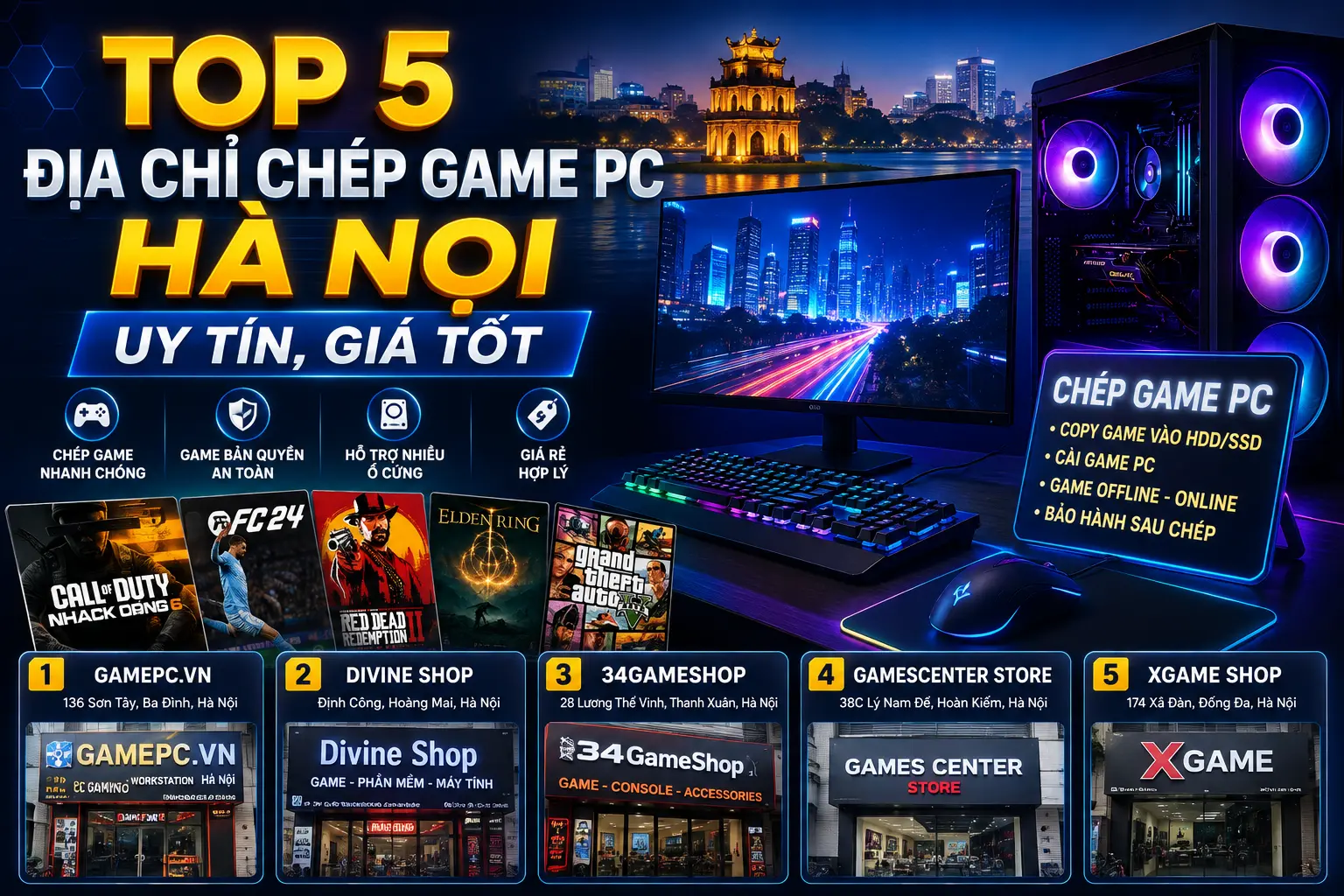 Top 5 Địa Chỉ Chép Game PC Hà Nội Uy Tín, Giá Tốt