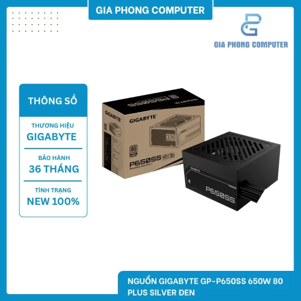 NGUỒN GIGABYTE GP-P650SS 650W 80 PLUS SILVER ĐEN
