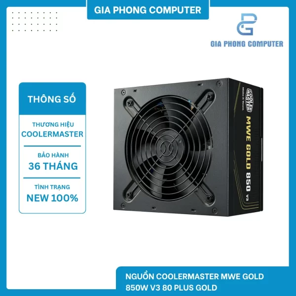 NGUỒN COOLERMASTER MWE GOLD 850W V3 80 PLUS GOLD