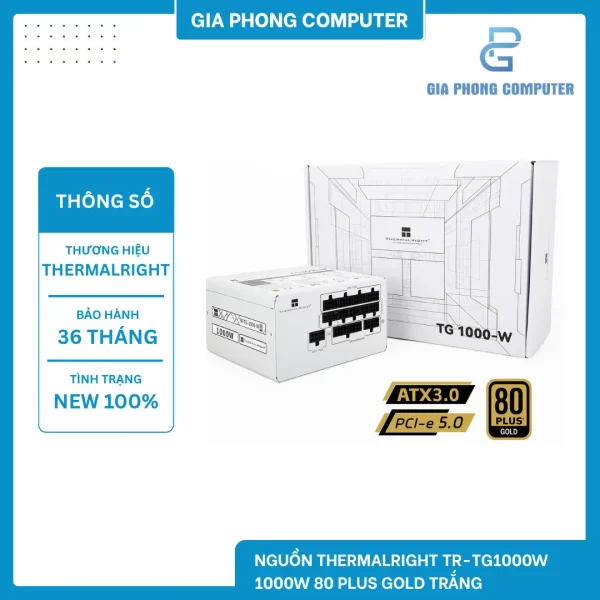 NGUỒN THERMALRIGHT TR-TG1000W 1000W 80 PLUS GOLD TRẮNG