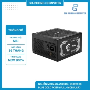 NGUỒN MSI MAG A1000GL 1000W 80 PLUS GOLD PCIE5