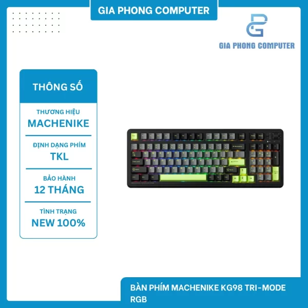 Bàn phím Machenike KG98 Tri-Mode RGB